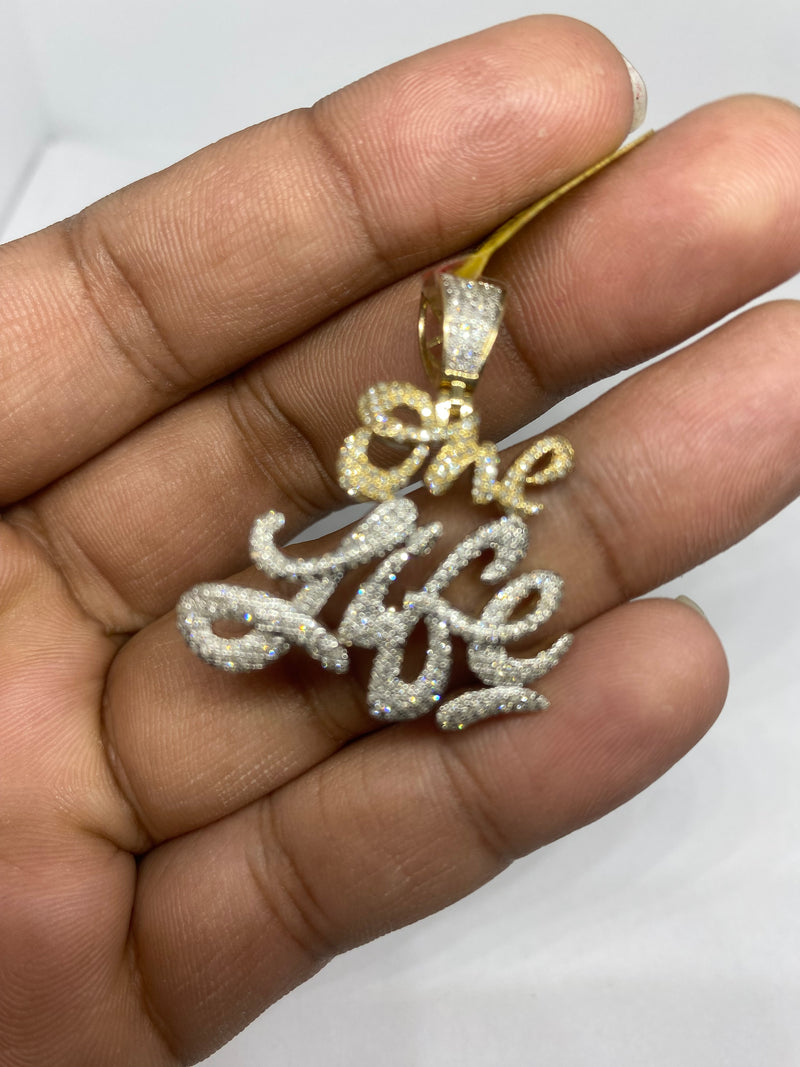 Real 10KT Gold & 0.91CTW Diamond’One Life’ Charm