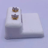 Genuine 10KT Gold Star Shaped 0.10 CTW Diamond Earrings