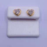 Genuine 10KT Gold 0.27 CTW Heart shaped Diamond Earrings