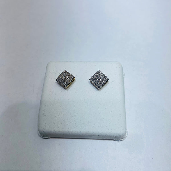 Real 10KT Gold & 0.13CTW Diamond Earrings