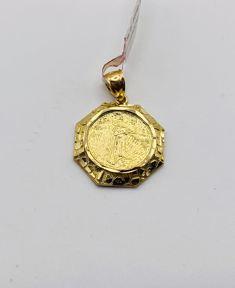 Real 10KT Gold ‘Liberty’ Coin Charm