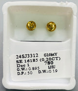 Genuine 10KT Gold & 0.20 CTW Small Square Diamond Earrings