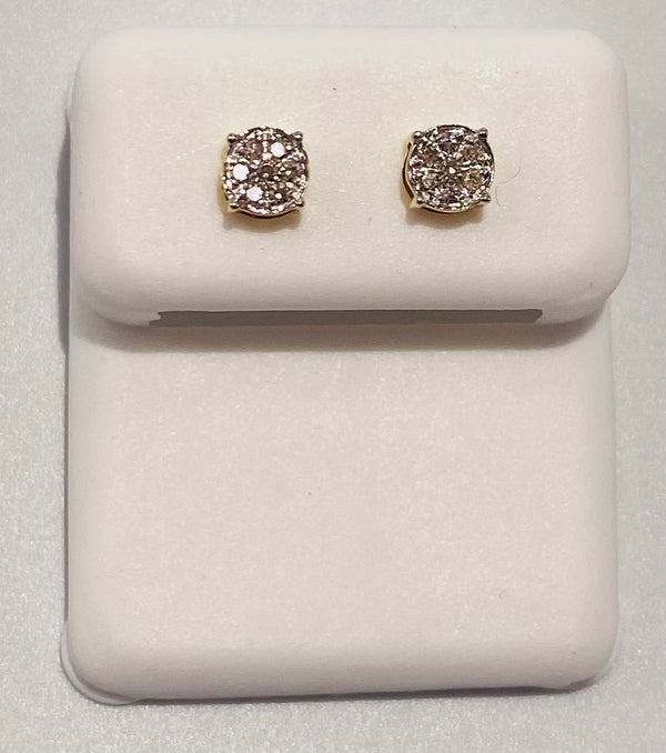 Genuine 10KT Gold 0.09 CTW Diamond Earrings