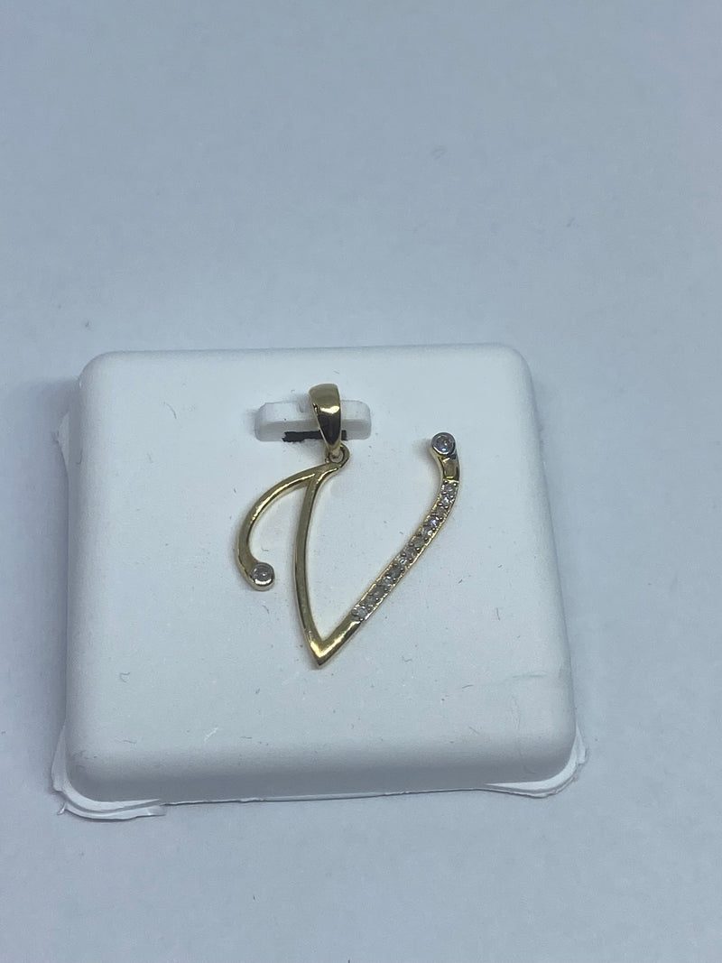 Genuine 10kt Gold & 0.08 CTW Diamond Letter Charm