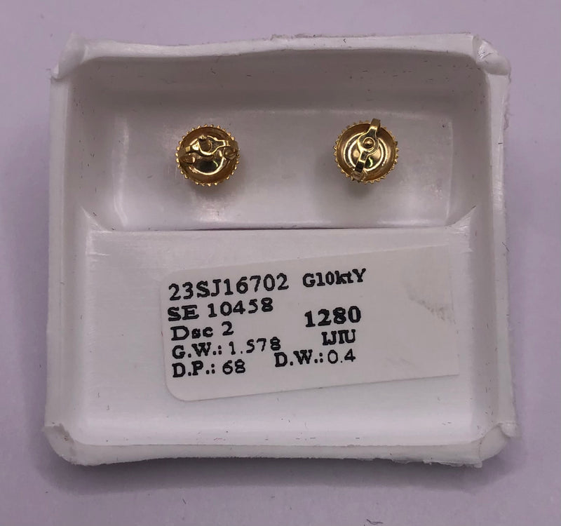 Genuine 10KT Gold & 0.4 CTW Flower Diamond Earrings