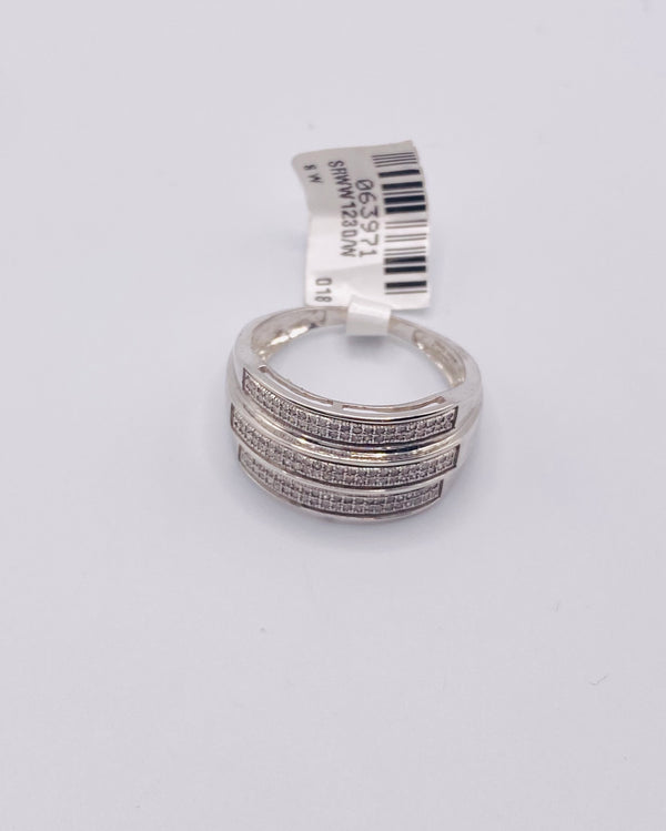 Real 925 Sterling silver & 0.375CTW Diamond Ring