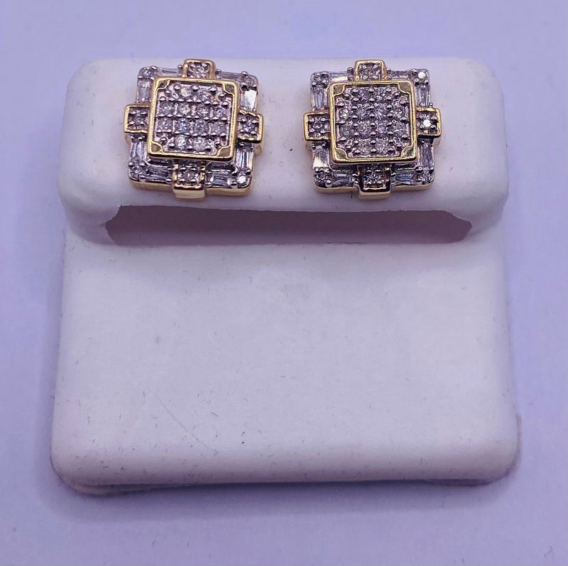 Genuine 10KT Gold 0.46 CTW Diamond Earrings