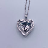 925 Sterling Silver & 0.2CTW Diamond Beautiful Heart Charm