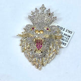 Real 2ctw Diamond, Ruby & Gold Alpha Lion Charm