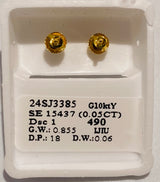 Genuine 10KT Gold 0.05 CTW Diamond Earrings