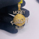 Real 10KT Gold with 1.43 CTW Diamond “Money Don’t Sleep” Charm