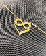 Real 10KT Gold Chain & ‘Love Infinite’ Charm with Cubic Zirconia Stones