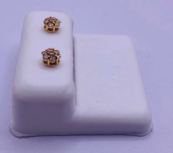 Genuine 14 KT Gold 0.49 CTW Diamond Earrings