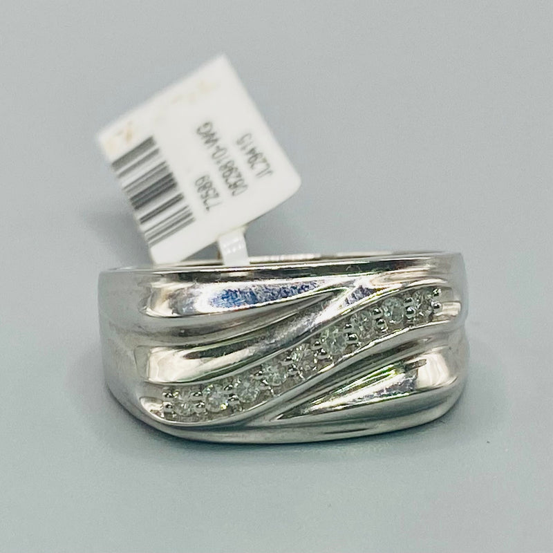 10KT White Gold Diamond Men’s Ring of 0.15 CTW