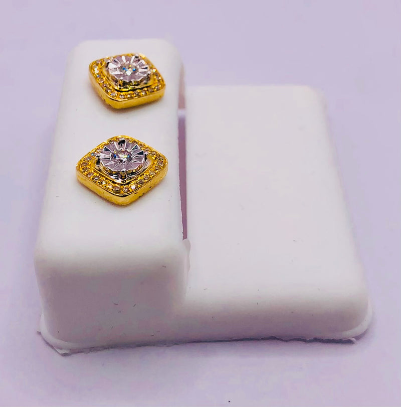 Genuine 10KT Gold & 0.20 CTW Diamond earrings