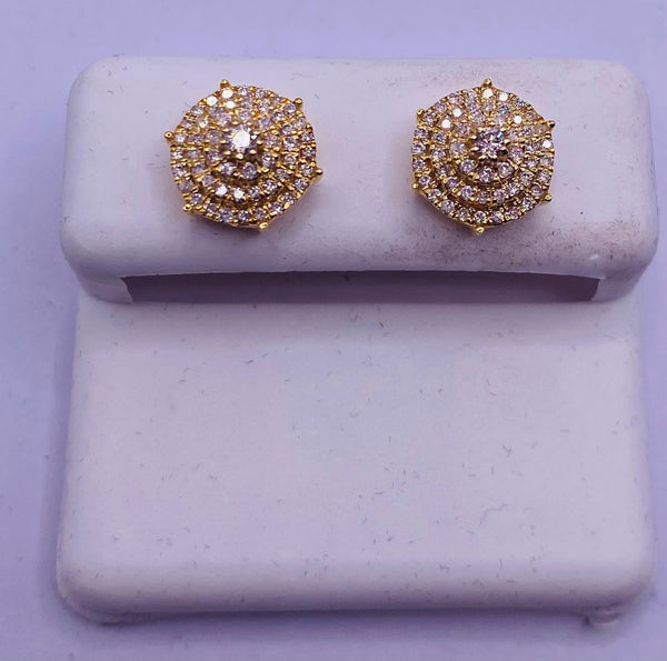 Genuine 10KT Gold 0.43 CTW Diamond Earrings