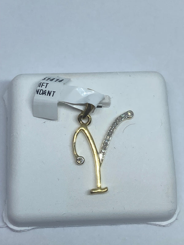 Genuine 10kt Gold & 0.73CTW Diamond Letter Charm