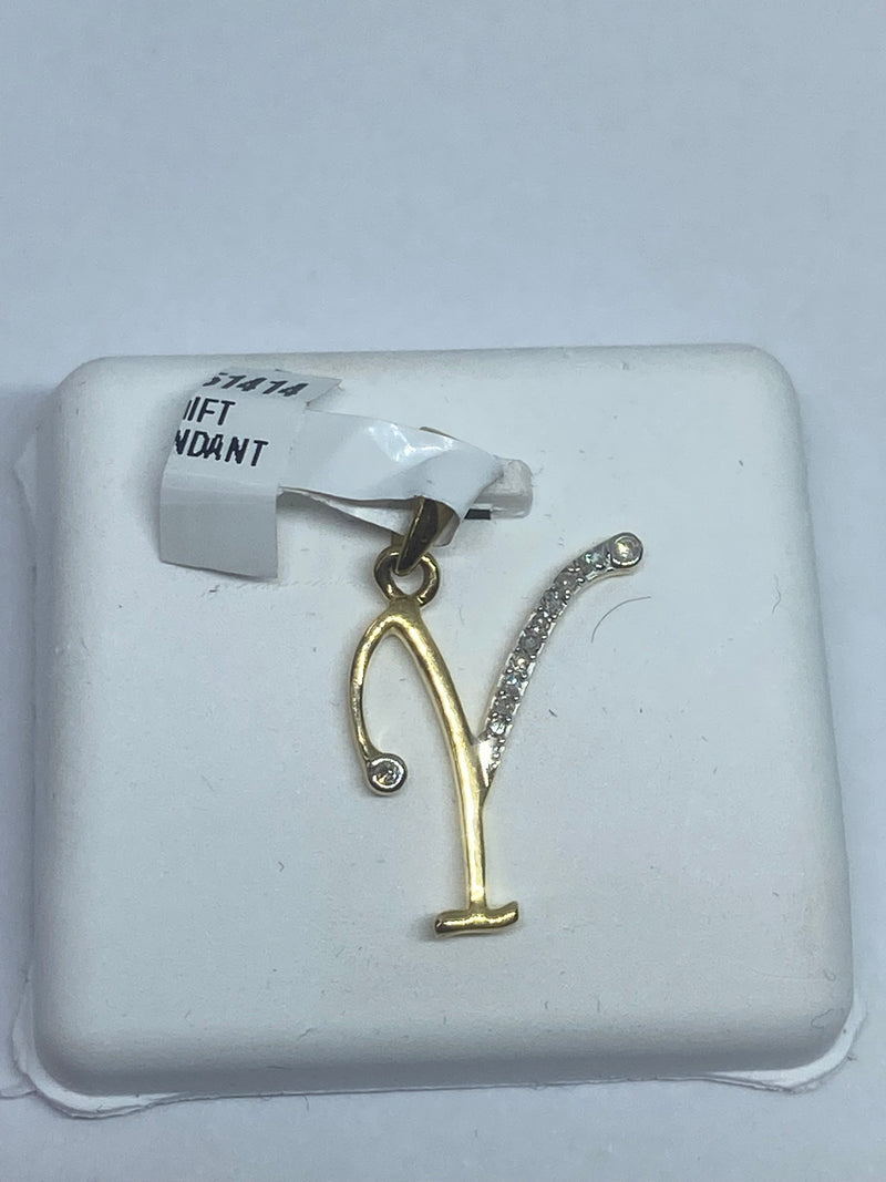 Genuine 10kt Gold & 0.73CTW Diamond Letter Charm