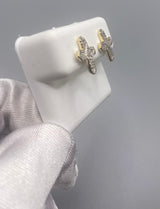 Genuine 10 KT Gold Diamond Earrings 0.34 CTW