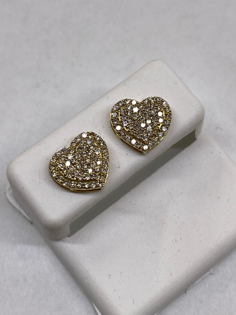 Real 10kt Gold & 0.5 CTW Diamond “Heart shape” Earrings.