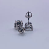 Real 925 Sterling Silver Moissanite 4  CTW Solitary Earrings