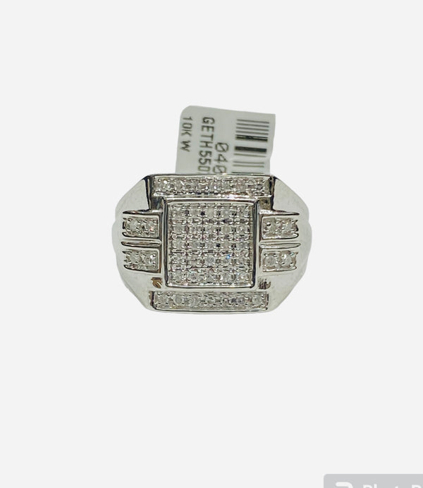 Real 10kt White Gold and 0.33CTW Diamond Men’s Rings