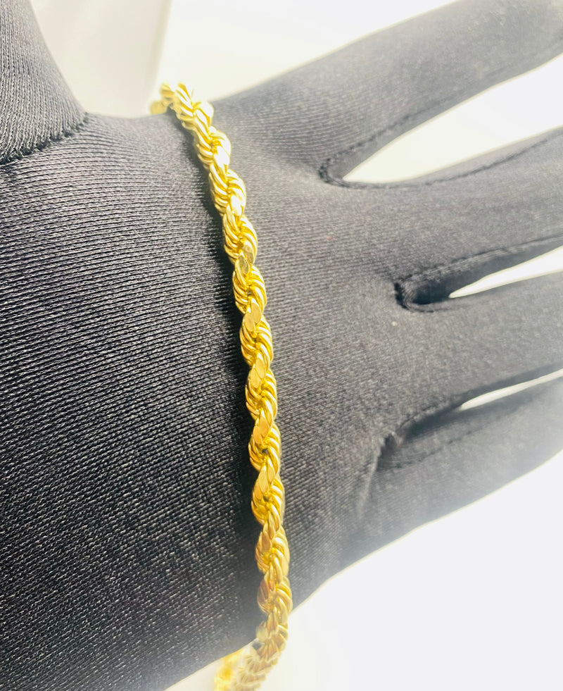 Real 10 KT Gold 6mm Stylish ⭐️ Rope Chain