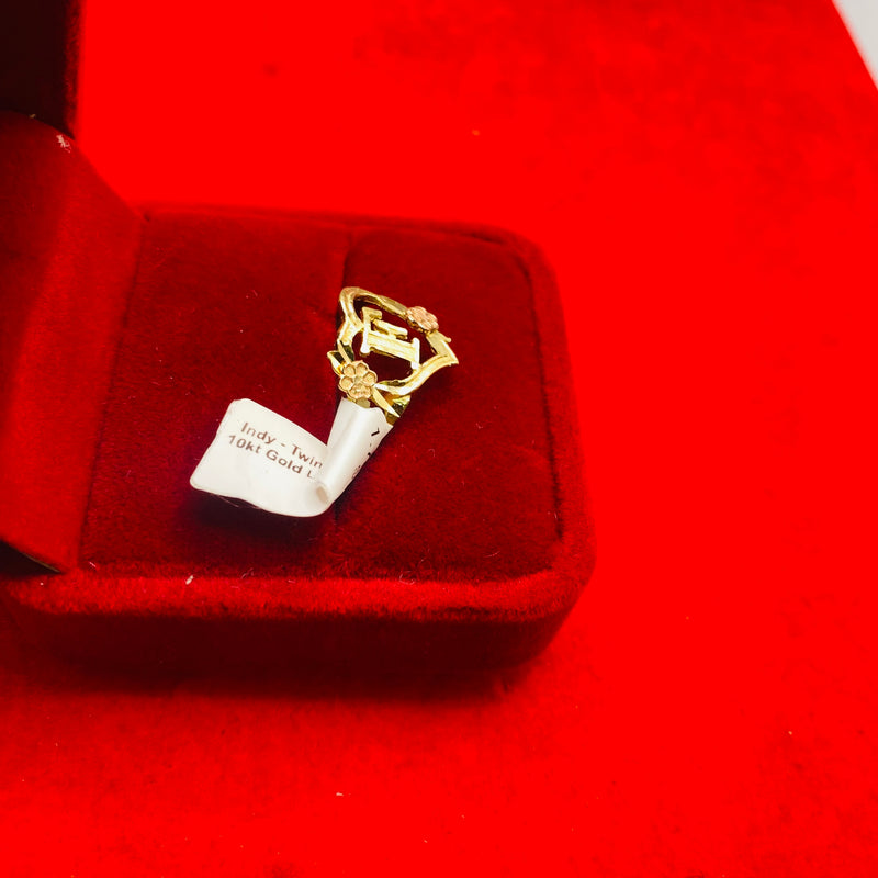 Genuine 10KT Gold Ring in Alphabet F