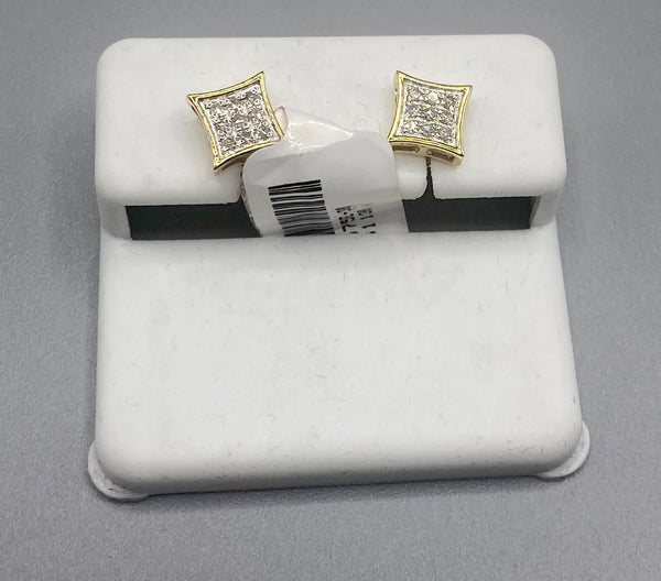 Genuine 10 KT Gold Diamond Earrings 0.125 CTW