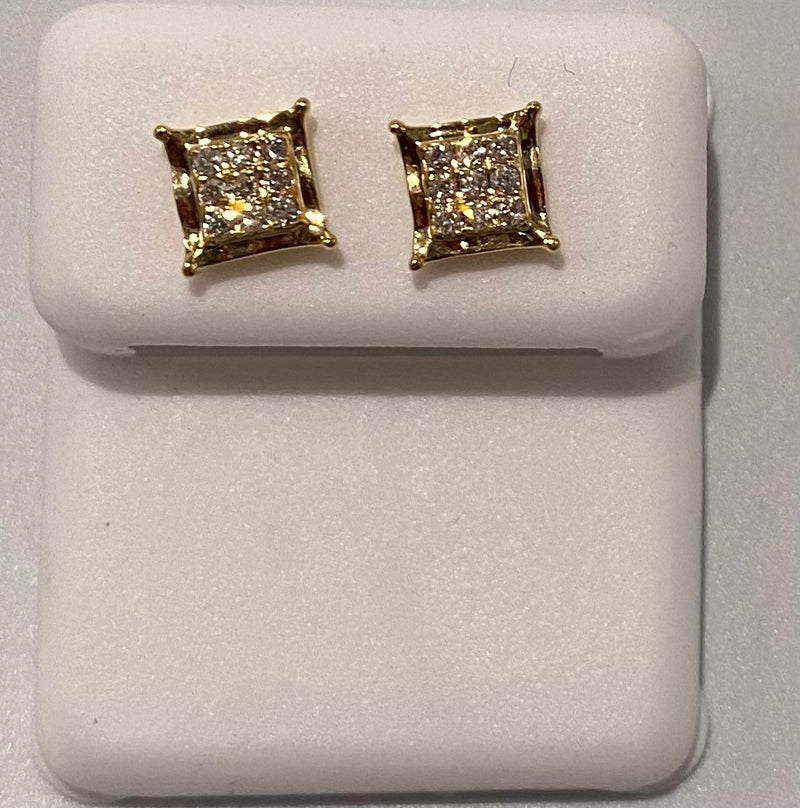 Genuine 10KT Gold 0.15 CTW heart Diamond Earrings