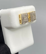 Genuine 10KT Gold & 0.30 CTW Square Diamond Earrings