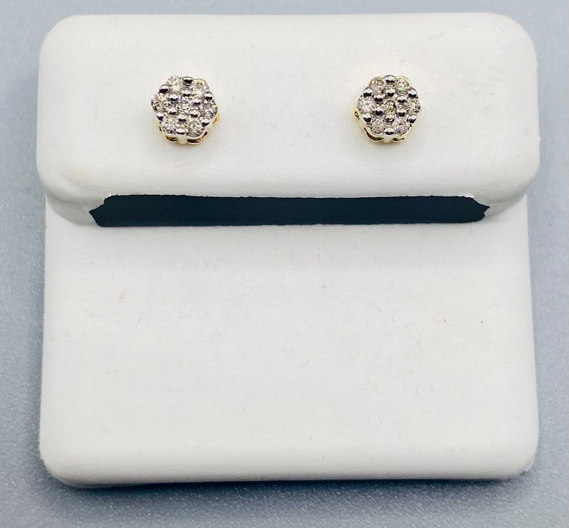 Genuine 10KT Gold & 0.15CTW Diamond Earrings