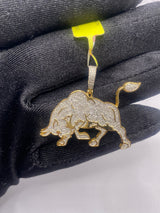 Real 10KT Gold with 0.94 CTW Diamond “Bull” Charm