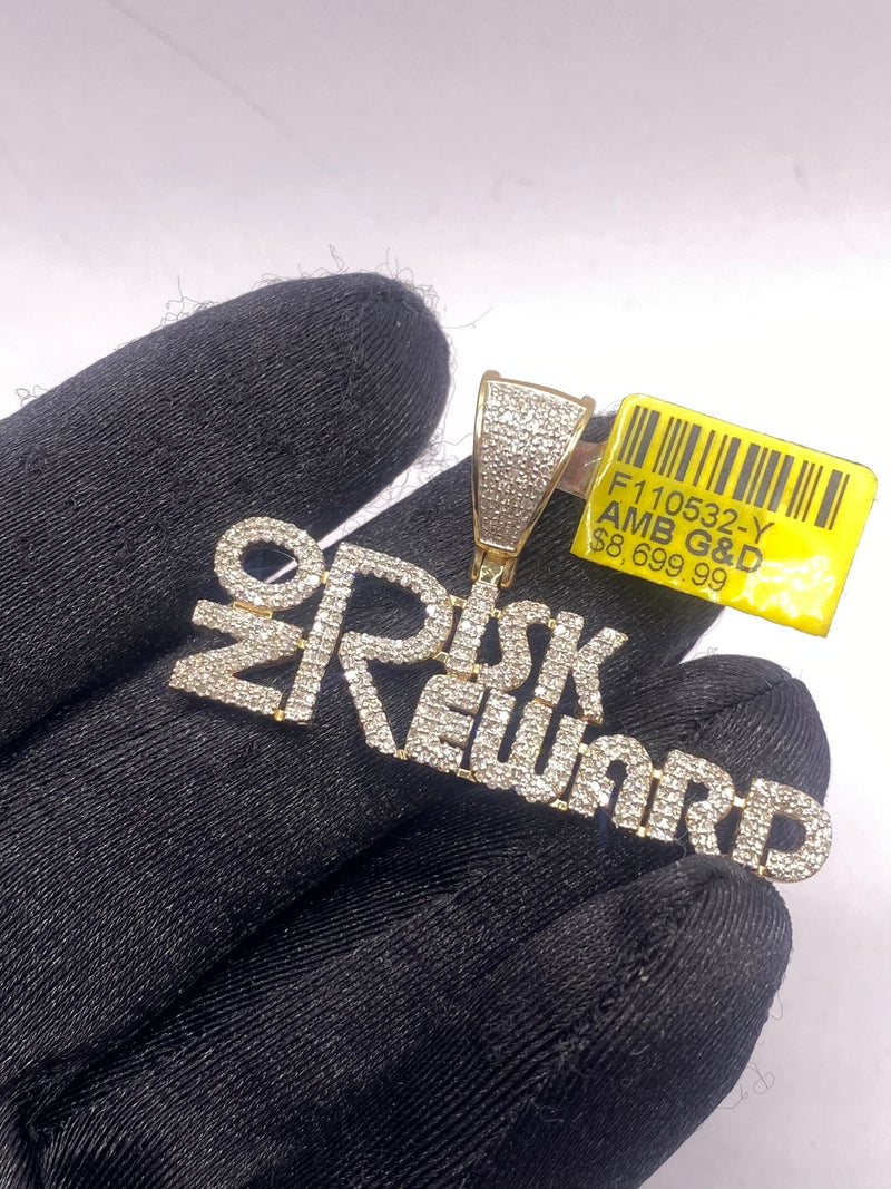 Real 10KT Gold with 1.04CTW Diamond “No Risk Reward” charm