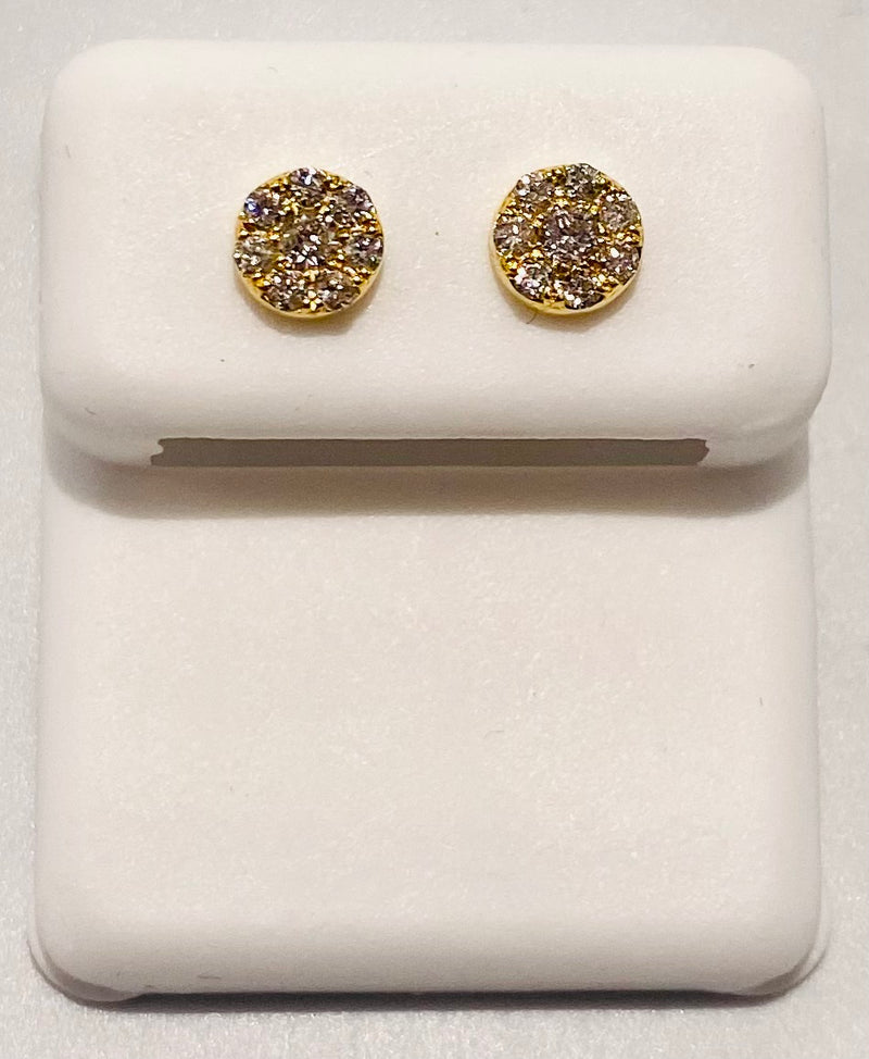 Genuine 10KT Gold 0.28CTW Round Diamond Earrings