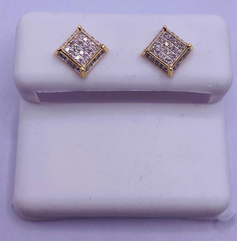 Genuine 10KT Gold 0.31 CTW Diamond Earrings