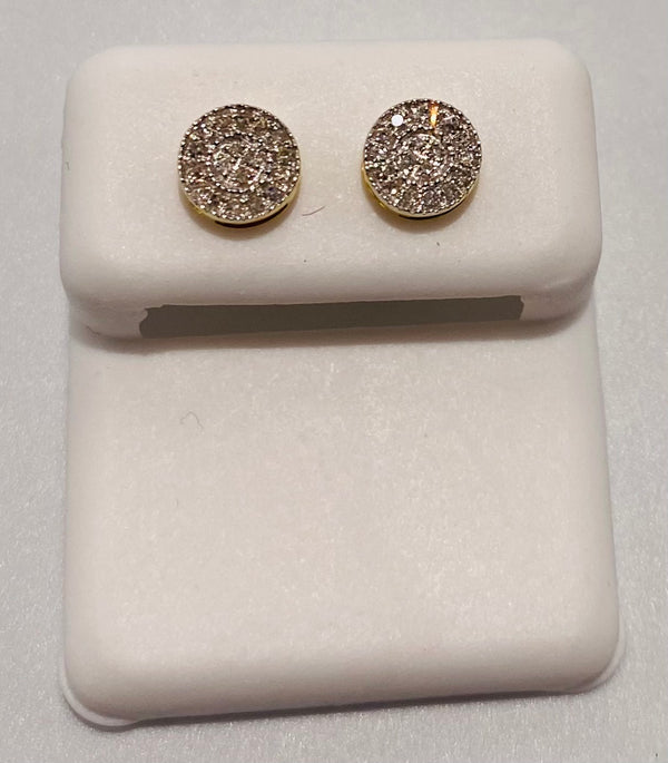 Genuine 10KT Gold 0.12 CTW Diamond Earrings