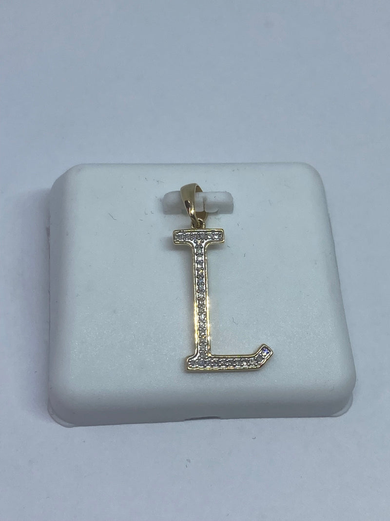 Real 10kt Gold & 0.73CTW Diamond Letter Charm