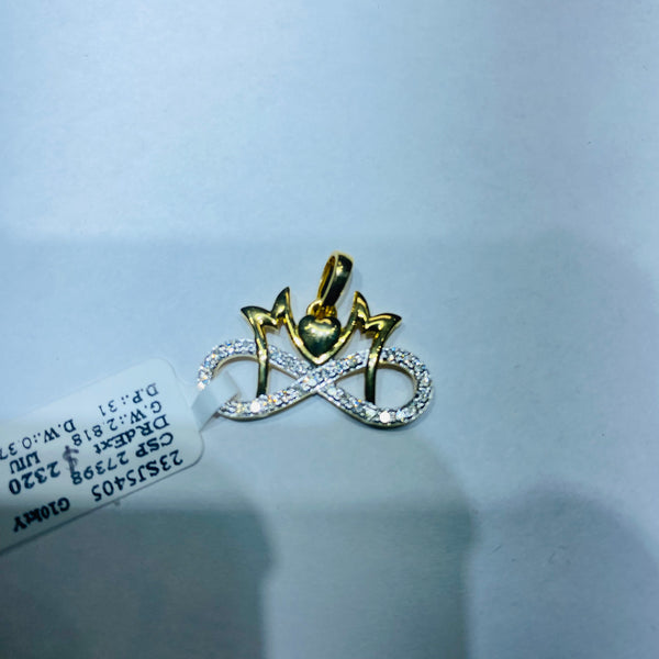 Real 10KT Gold With 0.37CTW Diamond “Infinity” Charm