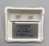 Genuine 10KT Gold Diamond Earrings 0.36 CTW