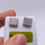 Real 925 sterling Silver Moissanite 0.27 CTW Sparkling Square Stud Earrings