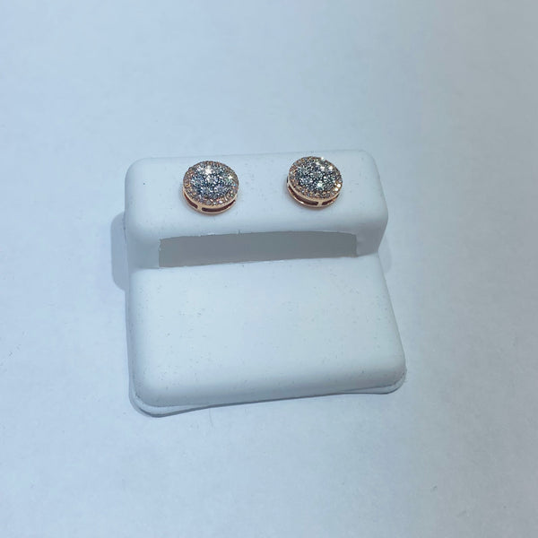 Real 10KT Rose Gold & 0.21CTW Diamond Earrings