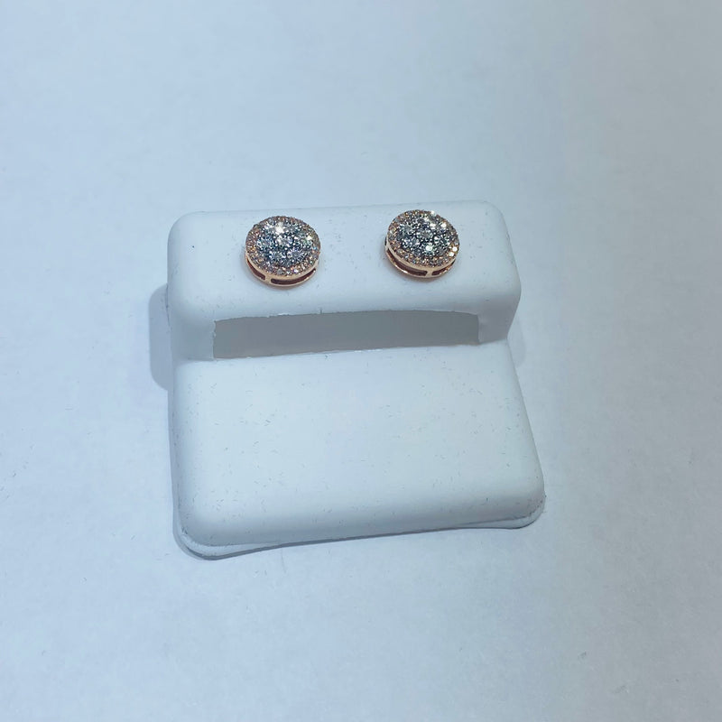 Real 10KT Rose Gold & 0.21CTW Diamond Earrings