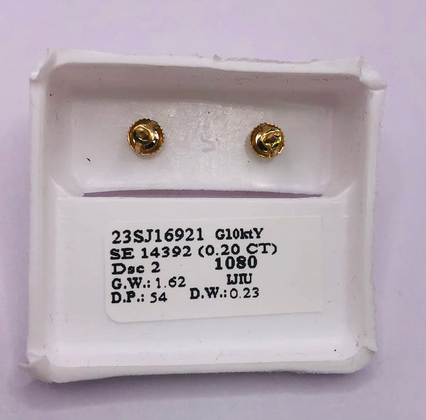 Genuine 10KT Gold & 0.20 CTW Diamond earrings