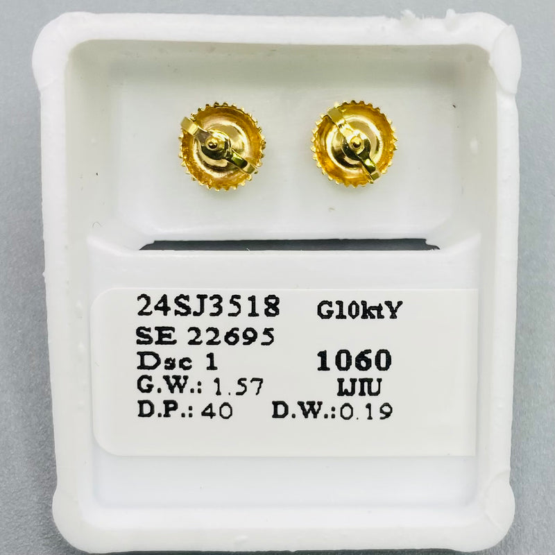 Genuine 10KT Gold 0.19 CTW Diamond Earrings