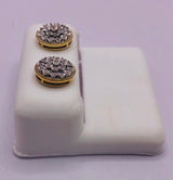 Genuine 10KT Gold & 0.12 CTW Circle shaped earrings