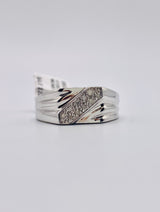 Real 925 Sterling Silver & 0.37CTW Diamond Mens Ring