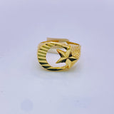 Real 10kt Gold Moon and Star Men’s Gold Ring