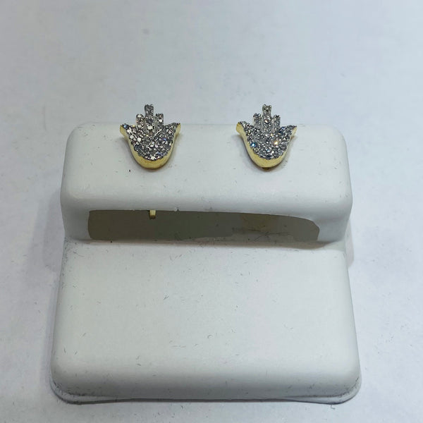 Real 10KT Gold & 0.3CTW Diamond Earrings