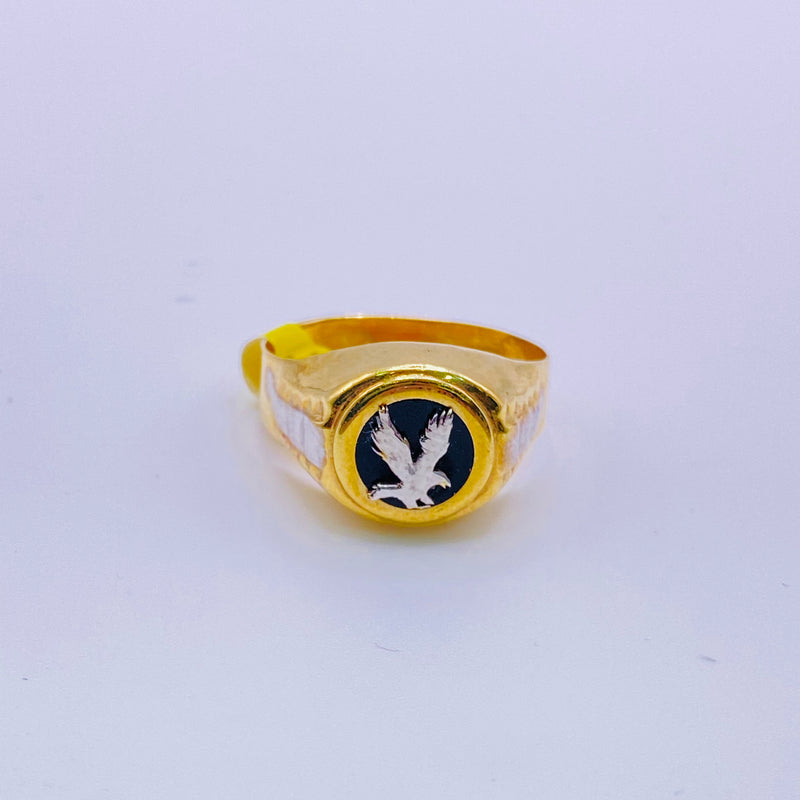 Real 10kt Gold Onyx Eagle Men’s Gold Ring